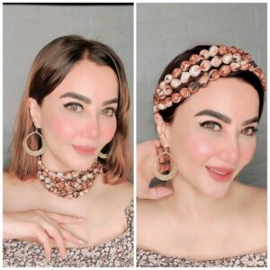 Nausheen Ali Sardar Instagram - #eidmubarak
Captivating jewellery by @rishmakakarjewels .....why limit yourself to one style🙃😉 #earrings #bracelet #versatile  #fashion #fashionjewellery  #necklace #choker  #chokernecklace #chokers #headband #iloveit #imlovingit #beyou #gorgeouscollection  ##muse #model #brows #lipstick #perfect #perfectbrows