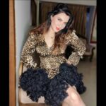 Nausheen Ali Sardar Instagram - #girlnextdoor #frills #animalprint #leopard #leopardprint #dress #dior #redlips #instafashion #instagram #actorslife #photoshoot