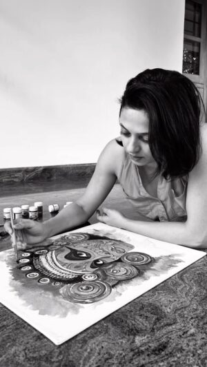 Neeta Pillai Instagram - Solely out of love for the colors; something I seldom visit when my heart feels like.. 

#paintingforpeacenotperfection 
#canvaspainting 
#arttherapy