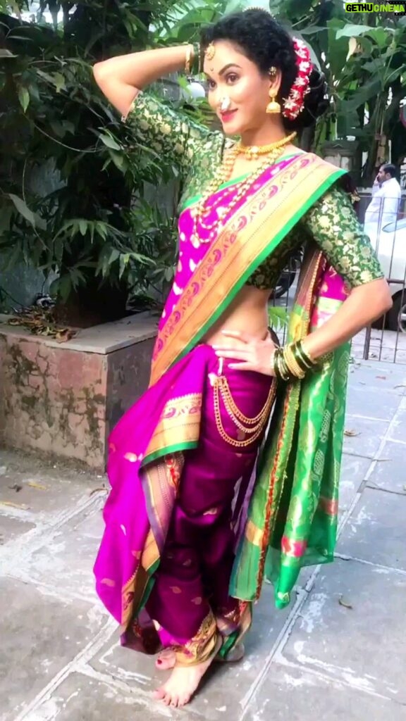 Neetha Shetty Instagram - GULABI SADI.. #gulabisadi🌸💗 #gulabi #saree #sareelove #sari #navsari #navari #pinksaree💗 #