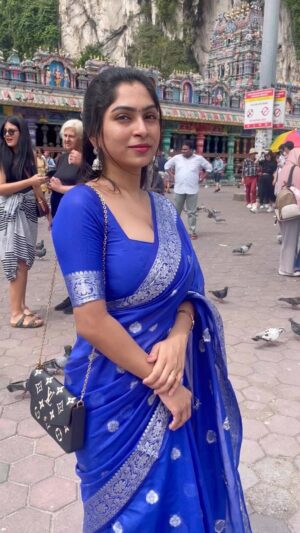 Neethu mohan Instagram - Warm silk with silver zari saree available 2200/- pp