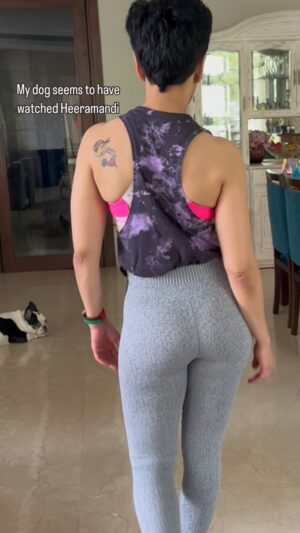 Neeti Palta Instagram - Who walked better? My doggy or me?
 #heeramandi