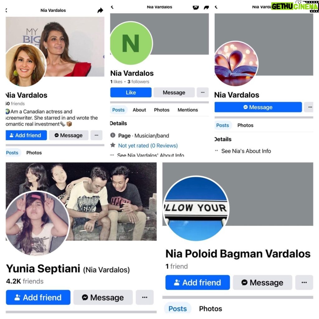 Nia Vardalos Instagram - Hi all, my reps have received your reports of fake accounts asking for money and for your personal info. Yes, these and many more are fake and have been reported for years. Ah @meta you suck.