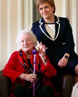 Nicola Sturgeon Instagram - A fond farewell to a truly wonderful woman today. Rest in peace Madame Écosse. #winnie #scotland #snp