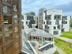 Nicola Sturgeon Instagram - My new @scotparl office is at the opposite end of the building to my old one - so I'm still enjoying the different view!

#scottishparliament #holyrood #edinburgh #scotland
