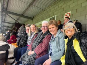 Nicola Sturgeon Instagram - Supporting McDermid Ladies in the League Cup Final with @quineofcrime @profjosharp @hannah_bardell and the legendary Rose Reilly