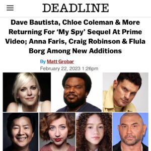 Nicola Correia Damude Instagram - So excited to be able to share! The #MySpyMovie Sequel is COMING!!! I had such an AMAZING time making @myspymovie with this Amazing team and I’m over the moon to be returning to these characters. Can’t wait for you to see what FBI Agent Christina is up to now. More info and BTS to come!❤️🎉 🎉  @davebautista @kenjeong @k.schaal @chloecolemanact @annafaris @mrcraigrobinson @flula @noahdanby #davebautista #kenjeong #annafaris #craigrobinson #actioncomedy @primevideo #primevideo