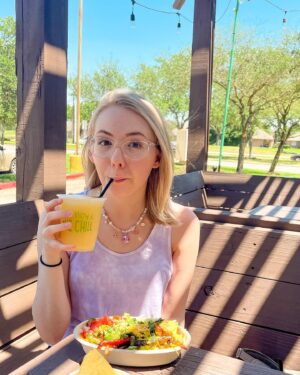 Nicole Alyse Nelson Instagram - Nothing better than TexMex and @rhyskellyofficial beaded necklaces. 🍬🍭🧚‍♂️🍃⭐️ Seriously.