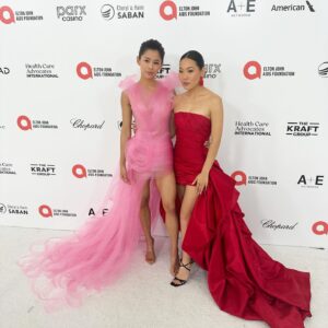 Nicole Kang Instagram - OSCARS 2024 ✨✨✨
Thank you @ejaf for hosting me and my tribe. 
It was truly such a crazy day. 
I just cannot believe the amount of gorgeous human beings I am lucky enough to lean on, to call, to dance at the function with…♥️
If we’ve crossed paths, thank you for holding the door open for me, big ass train and all

Thank you to #ejafoscars
@ejaf in your fight to end the AIDS epidemic 
Thanks to our hosts with the most 
@eltonjohn 
@davidfurnish 
@nph 
@dbelicious 
#tiffanyhaddish
