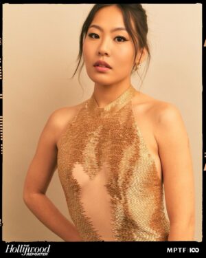 Nicole Kang Instagram - Really and truly. I am inspired. I am grateful. Kept looking around all night like 🤯 
Thank you @mptf for a beautiful night before the Oscars 
And the TEAM that makes it happen for me 
@anatanaka 
MUP @linamourey 
Hair @grahamnation 
Wearing: @dolongofficial 
@sterlingforever 
@camillagabrieli 
@simitri.shop
