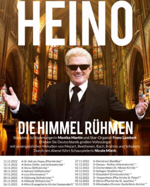 Nicole Mieth Instagram - ‼️NEWS‼️ 
Ich darf voller Vorfreude verkünden, dass ich HEINO, auf seiner große Kirchen-Tournee durch Österreich & Deutschland begleiten und durchs Programm führen werde. Ab dem 11.11.22 gehts los, ich hoffe wir sehen uns 🤩 Alle Infos auf heino.de oder Eventim - DE / oeticket.com #heino #nicolemieth #schauspielerin #moderatorin #tournee #kirche #happy #diehimmelrühmen