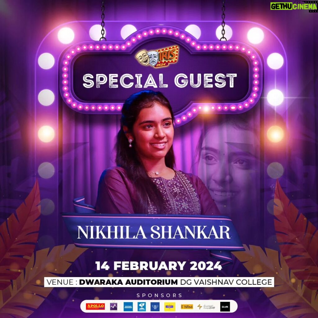 Nikhila Sankar Instagram - Meet The Walk-in Celebrity ✨ NIKHILA SHANKAR #iris #iris24 #viscom #department #cultural