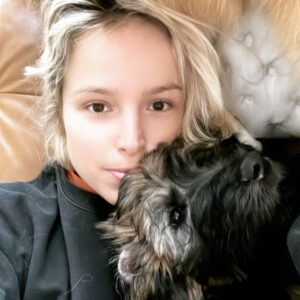 Nikki King Instagram - Kona-bo-bona, I love you so much. 💜 Thanks for being my cuddle monster. 🐾