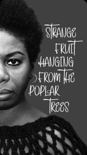 Nina Simone Instagram - “Strange Fruit” performed by #ninasimone - Live in Antibes, 1965 - #billieholiday #lewisallan - Nina recorded “Strange Fruit” for her 1965 album, “Pastel Blues.” This previously unreleased live performance is the only other known recording of Nina performing this moving, haunting song.