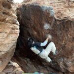 Nina Williams Instagram - Vegas thus far. The gang tryin hard, falling off, getting back on again. #bouldering 📸 9 @jordi.llauvi @thenorthface_climb @scarpana @organicclimbing 🙌🏼