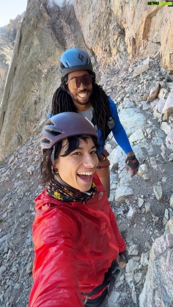 Nina Williams Instagram - Last Friday @alldayeddie and I biked from Boulder to Longs Peak trailhead, hiked to the base of the Diamond, simuled the Casual Route, topped out Longs, hiked back down, and rode our tired 🍑s back to Boulder: a self-timed endurance challenge known as the Longs Peak Triathlon. It was a full-value day, unsupported (meaning we carried all our gear), covering a little over 90 miles in a little under 17hrs. I am super proud of our efforts considering neither of us were cyclists before this spring season. That being said… I think we can go faster 😜 I know @alldayeddie is just raring to get back in the saddle!! With my newfound love for cycling, these multi-sport linkups have captured my imagination. Already scheming for next summer 🤔💭😇 @thenorthface_climb @scarpana #climbing #hiking #biking #longspeaktriathlon