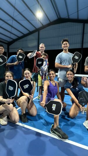 Ning Baizura Instagram - Tried Pickle ball for the first time!! With my boys… Super fun.. we doing it again.. @picklesocialclub.co 🥰 Made some new friends and learn something new… Sports are so good for yr health & esp when u get to spend time with yr loved ones.. we laugh so much and the sweat was soooooo 👍🏽 Thanks @nesyaxtan our coach tonight.. U super awesome 😀😀😀😀 Check our sweaty faces out hehehehe #sports #pickleballislife #pickleballrocks #jerukbola #fyp #cny #fyp #jom