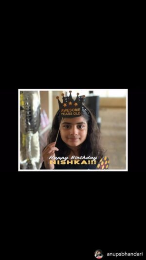 Nirup Bhandari Instagram - Happy birthday Nishka 🤗🤗 @anupsbhandari @neetha.vs 

#Repost @anupsbhandari 
• • •
In 2012, @neetha.vs & I did this for our daughter’s first 12 months. Cannot believe she is already 12. Happy birthday Nishka! 
P.S: An unreleased, unmixed version of @vikrantrona lullaby in the soulful voice of @thevijayyesudas 😊