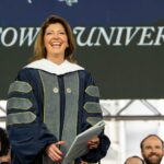 Norah O’Donnell Instagram – Go Hoyas! Congratulations to all the @georgetownuniversity graduates! 

Loved being back on campus to celebrate and was truly honored to be recognized by Georgetown’s School of Continuing Studies @georgetownscs