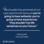 Norah O’Donnell Instagram – CVS Health CEO Karen Lynch shares her advice to young women and girls with @NorahODonnell, encouraging them to “dream big” and never let your past define your future. Learn more about her inspiring journey to becoming the most powerful female CEO in the nation tonight at 9:30 p.m. ET on “Person to Person” on CBS. #WomensHistoryMonth