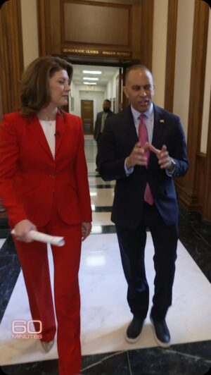 Norah O'Donnell Instagram - @norahodonnell profiles Congressman Hakeem Jeffries, the Democratic leader in the U.S. House of Representatives, who, depending on the November elections, might become the first-ever Black speaker of the House. 60 Minutes, Sunday.