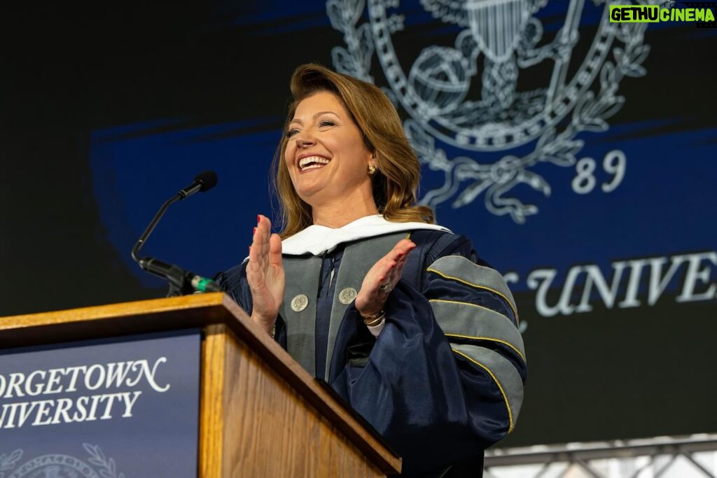 Norah O'Donnell Instagram - Go Hoyas! Congratulations to all the @georgetownuniversity graduates! Loved being back on campus to celebrate and was truly honored to be recognized by Georgetown’s School of Continuing Studies @georgetownscs