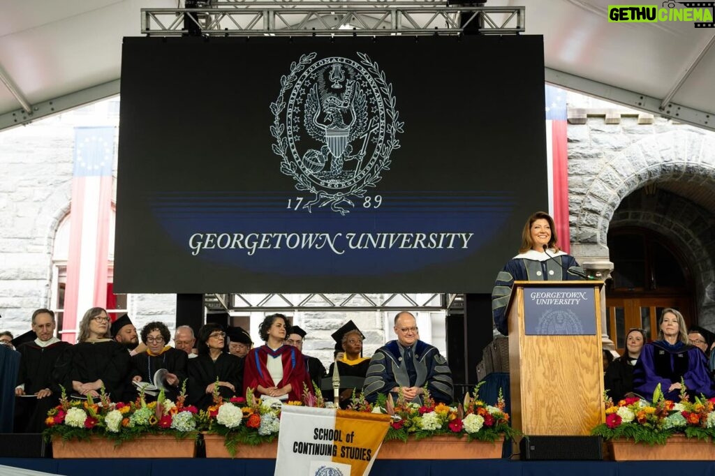 Norah O'Donnell Instagram - Go Hoyas! Congratulations to all the @georgetownuniversity graduates! Loved being back on campus to celebrate and was truly honored to be recognized by Georgetown’s School of Continuing Studies @georgetownscs