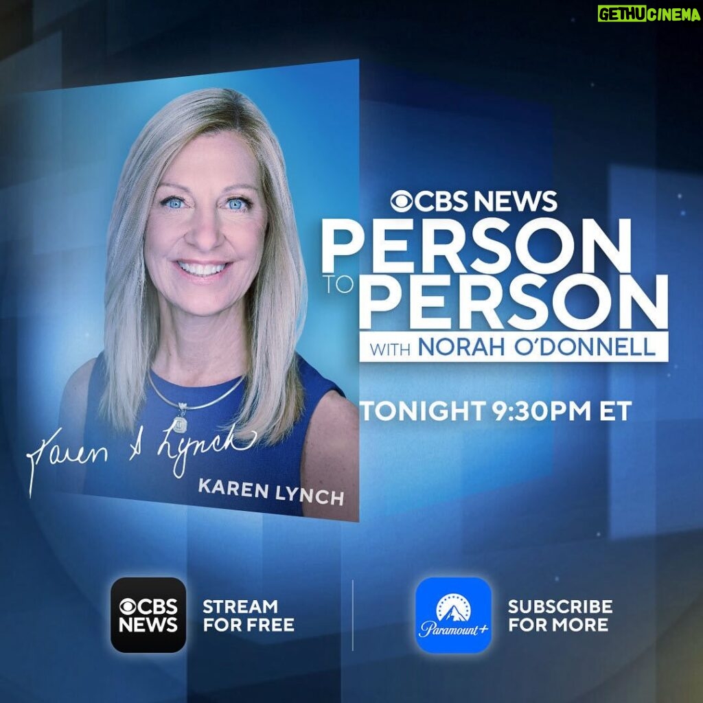 Norah O'Donnell Instagram - Tonight! - As Karen Lynch rose the ranks of the healthcare industry, it wasn’t her skill that was doubted, but her ability to look the part. “They told me that I was too short. They told me that I was too blonde. They told me that I was petite and that my voice wasn’t deep enough in this day and age,” Lynch said. Now she’s America’s most powerful female CEO — as the President and CEO of CVS Health — with a new book out called “Taking Up Space.” We sat down with Lynch for Person to Person to hear why healthcare is so personal to her, and the most pressing problems facing America’s healthcare system and CVS. Watch on the @cbsnews app or @paramountplus!