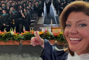 Norah O'Donnell Instagram - Go Hoyas! Congratulations to all the @georgetownuniversity graduates! 

Loved being back on campus to celebrate and was truly honored to be recognized by Georgetown’s School of Continuing Studies @georgetownscs