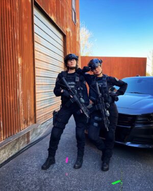 Norma Kuhling Instagram - Welcome to the Wild West. 

From lab coats to guns, so happy @say_ahna is joining the team!