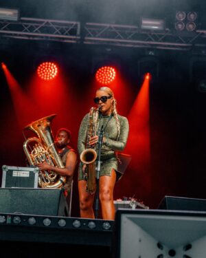 Nubya Garcia Instagram - We Out Here

I honestly have no words, just thank you for your energy, your attention, your joy 

Thank you to @barrelljonesmusic @joeajkeys @theon_cross - dayummm we had a time! 

I’ve never had a crowd singing back to me, that’s a first I’ll remember forever.

Thank you for being alert and taking care of each other in the crowd. 

Thank you for the outpourings of your energy - I felt it all up there 

Thank you to my Day 1s , those new to my journey and all in between 

Big up @geoffmi7 on front of house sound 

Thank you to @mulberryengland @reformation and @drmartensofficial for the fit, y’all made me feel ✨
My hair by @clairedegraft ❤️
Photography by @elliekoepke 

Big love x