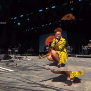 Nubya Garcia Instagram - Thank you @glastofest !! 

thank you to everyone who came to see us play at @westholtsofficial love to you alllllll for your energy during the show ! 

Love always to @barrelljonesmusic @casimirdaniel @joeajkeys @officialjaybay @skaaats @jab_perc for bringing everythingg✨

Love and thanks for the amazing visuals from @akinoladaviesjr @creamprojects @ranyaelrefaey @ryanhawaii @mai_ye & to @shirleyoamartey for the 🔥 🔥 fit & my team @sbmusicmanagement @marinajgb @bofsb12 @markscurr  @sahansatis @concordjazz @adrwilliams @tayo.rap @nathan_g_anotheraccident @josephdonohue @thetomlights 

fit: @agrknit @alighieri_jewellery @gentlemonster @juliaseemann 
shoes: @katmaconie 
hair: @datbarbernat 

listen/ watch back on @bbciplayer @bbc6music