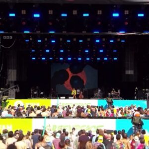 Nubya Garcia Instagram - Thank you @glastofest !! 

thank you to everyone who came to see us play at @westholtsofficial love to you alllllll for your energy during the show ! 

Love always to @barrelljonesmusic @casimirdaniel @joeajkeys @officialjaybay @skaaats @jab_perc for bringing everythingg✨

Love and thanks for the amazing visuals from @akinoladaviesjr @creamprojects @ranyaelrefaey @ryanhawaii @mai_ye & to @shirleyoamartey for the 🔥 🔥 fit & my team @sbmusicmanagement @marinajgb @bofsb12 @markscurr  @sahansatis @concordjazz @adrwilliams @tayo.rap @nathan_g_anotheraccident @josephdonohue @thetomlights 

fit: @agrknit @alighieri_jewellery @gentlemonster @juliaseemann 
shoes: @katmaconie 
hair: @datbarbernat 

listen/ watch back on @bbciplayer @bbc6music