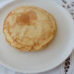 Olesya Rulin Instagram – Per request, the Russian crêpe pancake recipe, shared with me by my mother from our little Russian village is here. 
You will need :
one cup of cows ( full fat) milk, preferably room temperature, 
one egg 
1 teaspoon of baking powder
A pinch of salt
a teaspoon of sugar and flour. 

let me know if you try this recipe and send me DM’s of your Russian crêpes. I want to see your masterpieces.  these are amazing warm as well as cold and in my homeland, we wrap up meats or cheese inside of them once they’re cold and make pancake rollup.