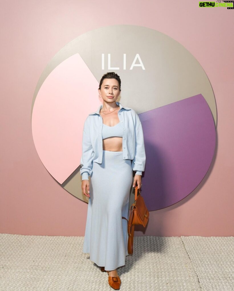 Olesya Rulin Instagram - Thank you for having me @iliabeauty not only do you make my beauty routine clean and stunning but these little lavender lemons drops were delicious 🍸 Finally got to wear this incredible outfit by @scanlantheodore that’s been waiting for me post baby.