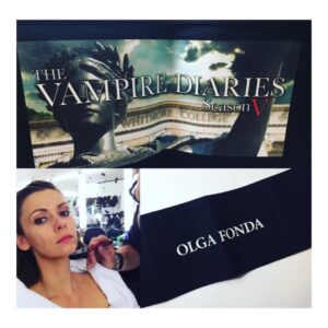 Olga Fonda Instagram - #FBF My season 5 TVD director's chair canvas!! Thank you to the cast and crew for all the wonderful memories! ❤#TVDfamily #Season5 #TVD #thevampirediaries #Nadia #tvdseriesfinale