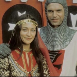 Olivia Hussey Instagram - #tbt to shooting ‘Ivanhoe’ a fun shoot though really cold weather🥶Thank God for the heavy costumes😅😂🥰#tbt#longhair#Ivanhoe#samneil#instagood🙏❤️