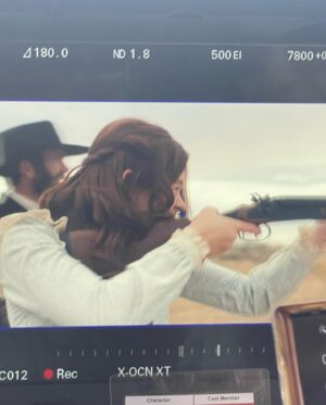 Olivia Sanabia Instagram - Now that the strike is over, I can finally tell you guys about BIRTHRIGHT OUTLAW — streaming now!!! It was an honor to be a part of this project, and now it’s yours. I have way too many behind the scenes photos to share with you guys, so expect a spam!! From the corsets to the freezing cold night shoots to the green-screen hot air balloon, this one was truly a blast. Also— I may or may not have written a song for our end credits with @savannahsanabia . Stay tuned!!! 🩶🩶🩶#birthrightoutlaw
