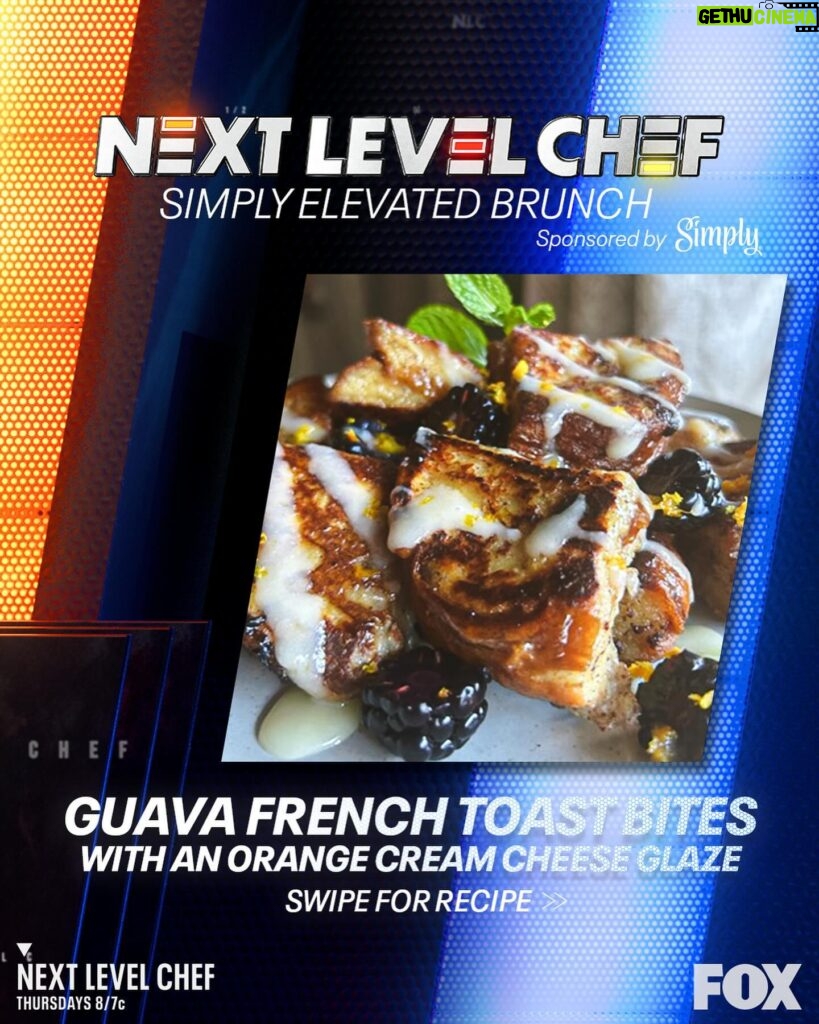 Omallys Hopper Instagram - An International Street Food challenge with a brunch twist? #sponsored Yes please! @cooking_con_omi takes French toast to the next level with tropical flavors thanks to @SimplyBeverages OJ 🍞. Swipe for the full ‘Guava French Toast Bites with an Orange Cream Cheese Glaze’ recipe and watch #NextLevelChef Thursdays at 8/7c on FOX!