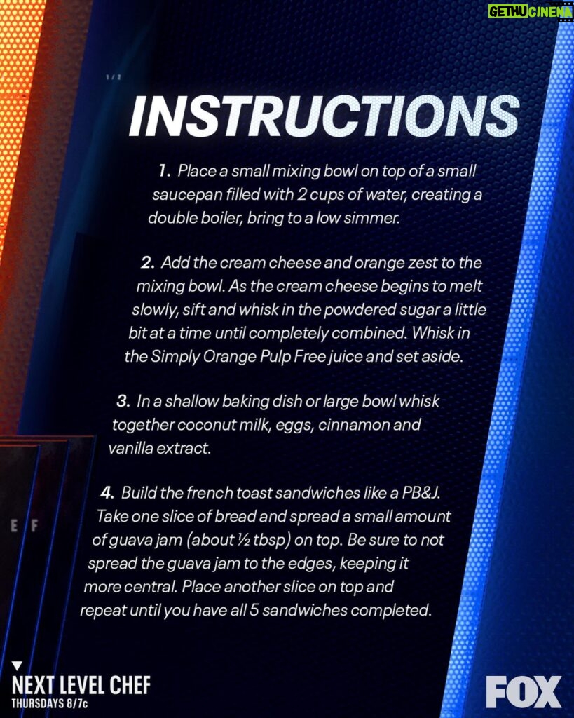 Omallys Hopper Instagram - An International Street Food challenge with a brunch twist? #sponsored Yes please! @cooking_con_omi takes French toast to the next level with tropical flavors thanks to @SimplyBeverages OJ 🍞. Swipe for the full ‘Guava French Toast Bites with an Orange Cream Cheese Glaze’ recipe and watch #NextLevelChef Thursdays at 8/7c on FOX!
