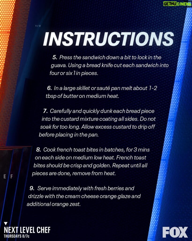 Omallys Hopper Instagram - An International Street Food challenge with a brunch twist? #sponsored Yes please! @cooking_con_omi takes French toast to the next level with tropical flavors thanks to @SimplyBeverages OJ 🍞. Swipe for the full ‘Guava French Toast Bites with an Orange Cream Cheese Glaze’ recipe and watch #NextLevelChef Thursdays at 8/7c on FOX!