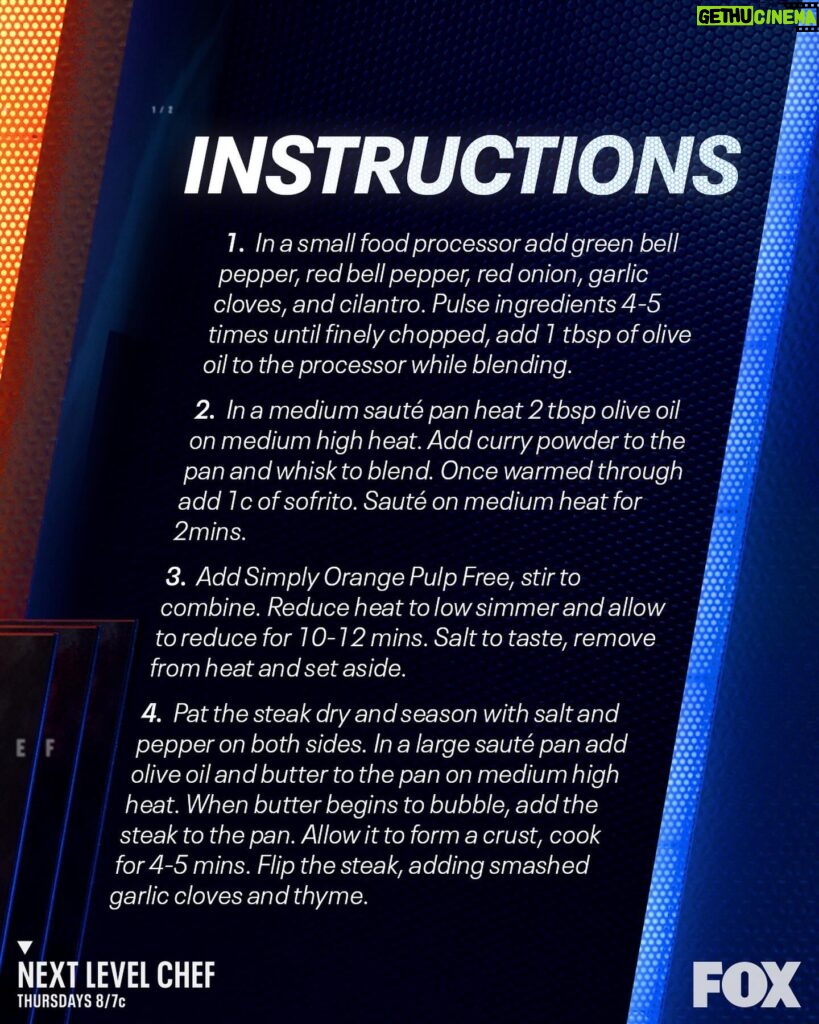 Omallys Hopper Instagram - Sizzling good! 🥩🍳 #sponsored @cooking_con_omi puts her elevated brunch twist on ‘Curry in a Hurry’ with @SimplyBeverages OJ. Swipe for the full ‘Steak & Eggs with Orange Curry Sauce’ recipe and watch #NextLevelChef Thursdays at 8/7c on FOX!