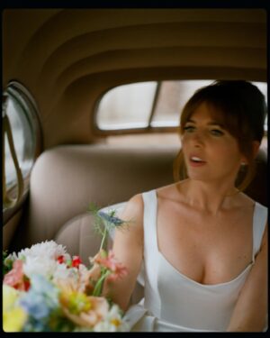 Ophelia Lovibond Instagram - Cotton 🤍 @henrypettigrew #twoyears #weddinganniversary @naomigogginphotography @halfpennylondon @wiltonsmusichall @wormlondon @justinejenkins @liztaw #cotton #londonwedding #wiltonsmusichall