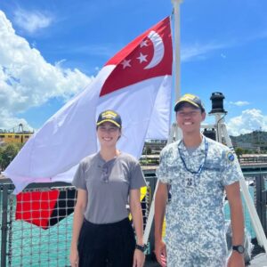 Paige Chua Instagram - My "sailing" days are over but that period remains as one of the most memorable episodes in my life. 

Fair winds and following seas🫡
@singaporenavy 

#LTCSim 

Navy@Vivo