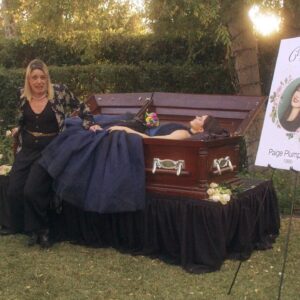 Paige Elkington Instagram - R.I.P. ME….My short FUNERAL REHEARSAL is out now! Directed the whole thing in a ball gown from a coffin. Plz watch and share if you liked it… would mean the 🌎 to me :) link in my bio! Xoxo, Paige Plumpkins