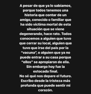 Pamela Sambrano Instagram - A 9 días del mes de Enero, a 9 nueve días de empezar el año, el que debía ser nuestro año…