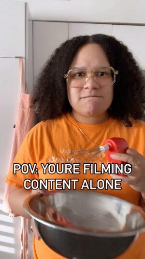 Paola Velez Instagram - #contentcreation - Excuse me ghost, please don’t distract me. I’m already procrastinating on making food reels 😂😂
-
If you film solo as a creator you know the feeling 😅