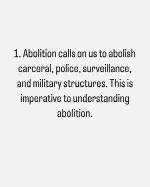 Patrisse Cullors Instagram - It doesn’t get better, our lives, this world unless we will it to be better. Unless we transform ourselves and transform the conditions. Unless we have a plan that actually challenges all forms of punishment. Unless we have a plan that centers care and accountability.

Abolition is that for me. I encourage all of us to center an abolitionist praxis.