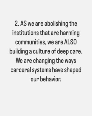 Patrisse Cullors Instagram - It doesn’t get better, our lives, this world unless we will it to be better. Unless we transform ourselves and transform the conditions. Unless we have a plan that actually challenges all forms of punishment. Unless we have a plan that centers care and accountability.

Abolition is that for me. I encourage all of us to center an abolitionist praxis.