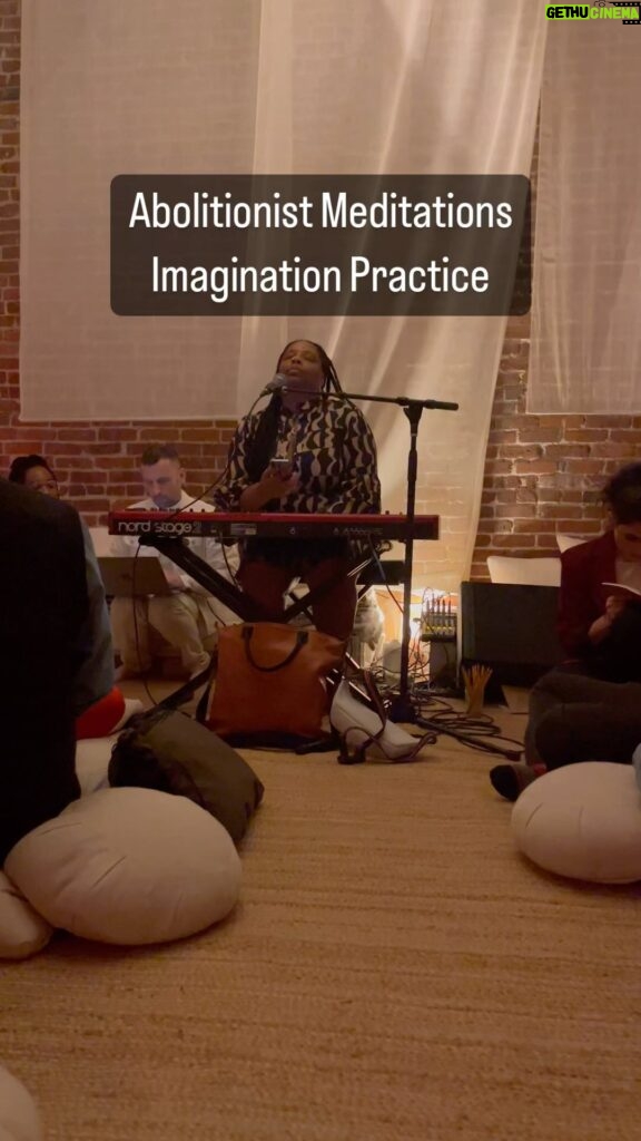 Patrisse Cullors Instagram - Abolitionist Meditation, Imagination Practice We spent the evening for a collective care moment with @theslowfactory sharing #AbolitionistMeditations - being in community and just giving space to our healing. This innovative meditation series is one of the ways I am offering myself and the community more spaciousness to dream into a collective imagination aimed towards abolition. It’s possible if we imagine it so. Soundscape by: @collisbrowne 🎥 @kingavriel